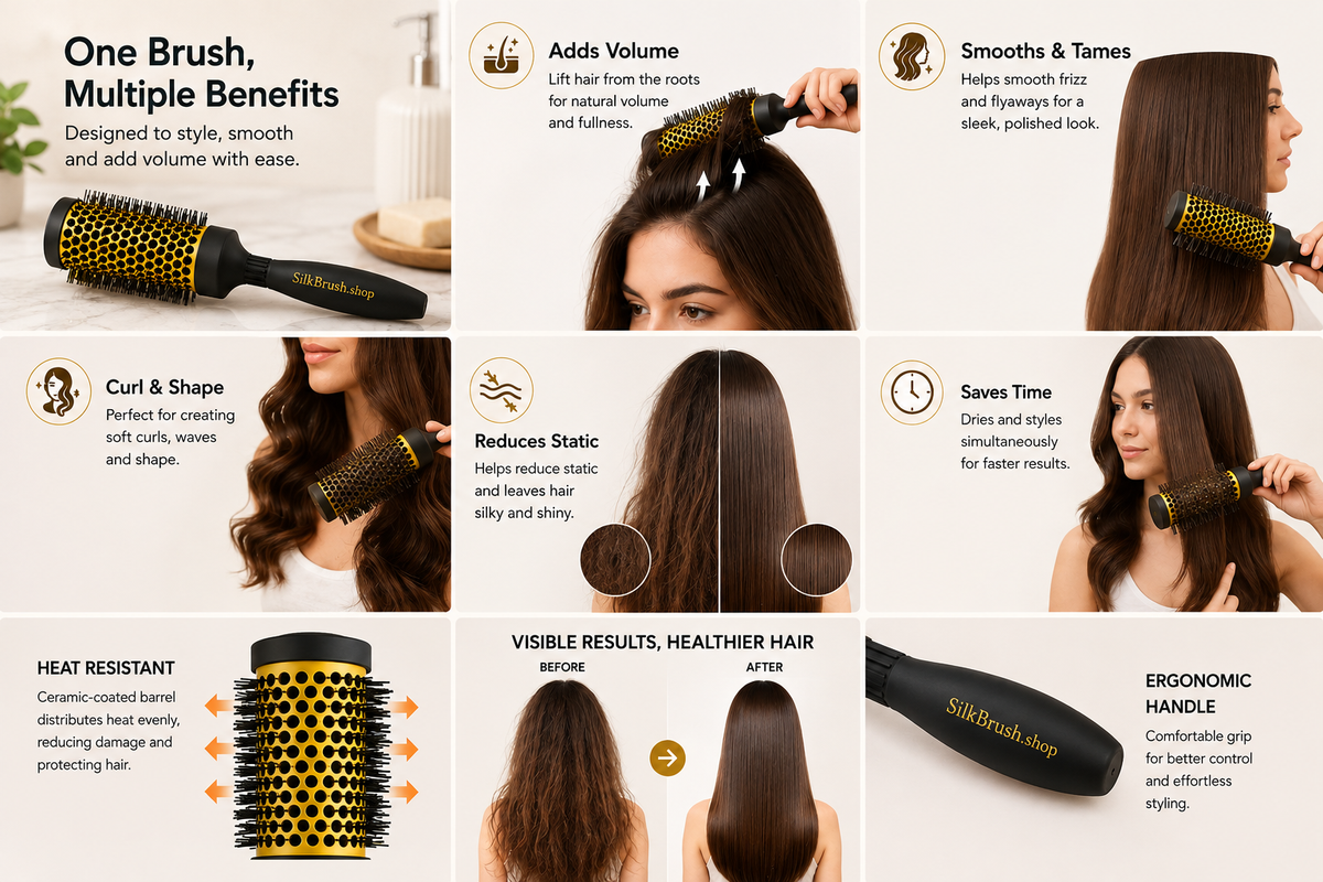 2Pcs - Drybar Ceramic Round Detangling Brush